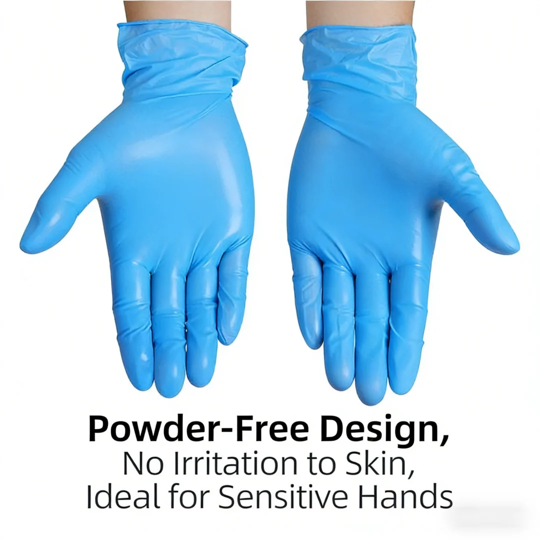 

Commercial Blue Nitrile Gloves, Bulk 100 Pcs for Kitchen. Cost Effective, Disposable, 22cm
