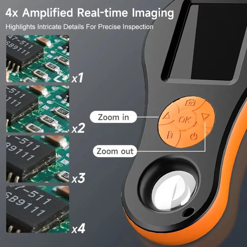 Microscópio digital de moeda de vídeo 1080P com tela de 2 polegadas Zoom 500x Lupa Microscópio recarregável de alta definição