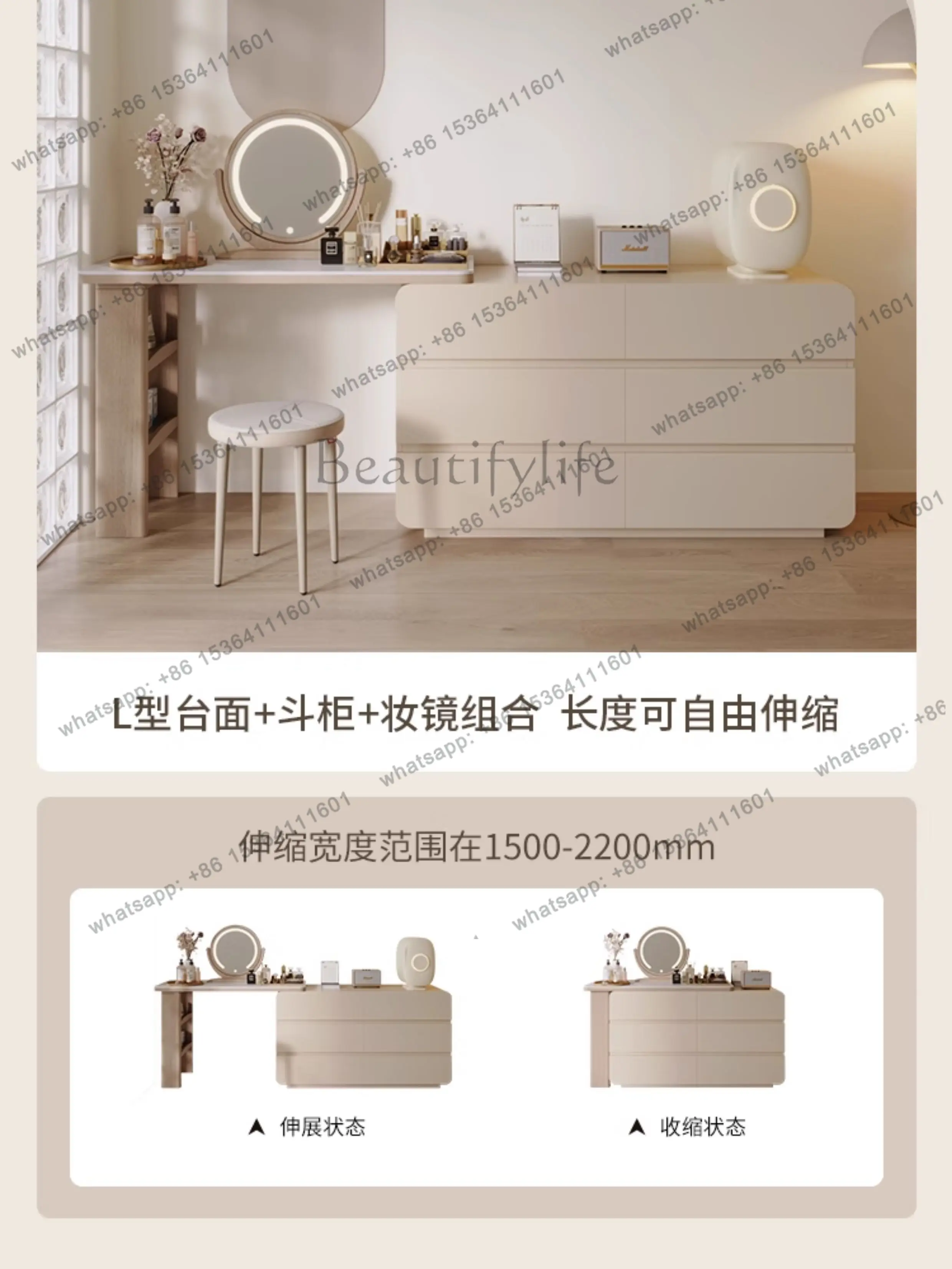 Wind Dresser Retractable Slate Makeup Table Locker Vanities Dressing Table Vanity Dressers Toiletries Vanities