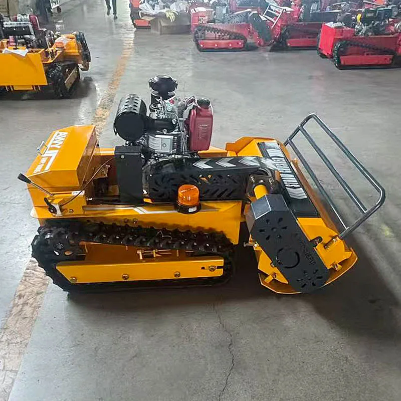 

Customized Industrial 4Stroke DIY CE Approved Small Crawler Diesel Robot Lawn Mower Remote Control Rubber Track Steel Chassis