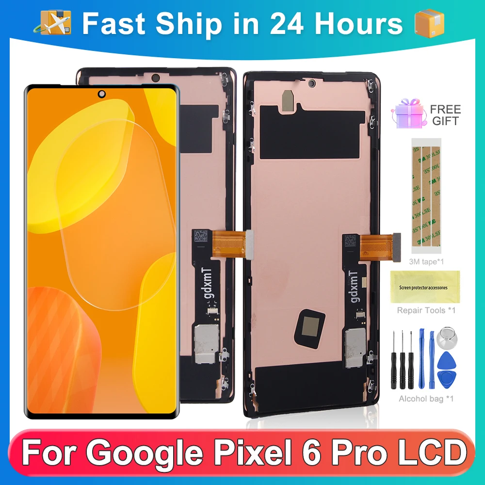 For Google Pixel 6 Pro For AMOLED 6.7\'\'Google Pixel 6 Pro GLUOG G8VOU LCD Display Touch Screen Digitizer Assembly Replacement