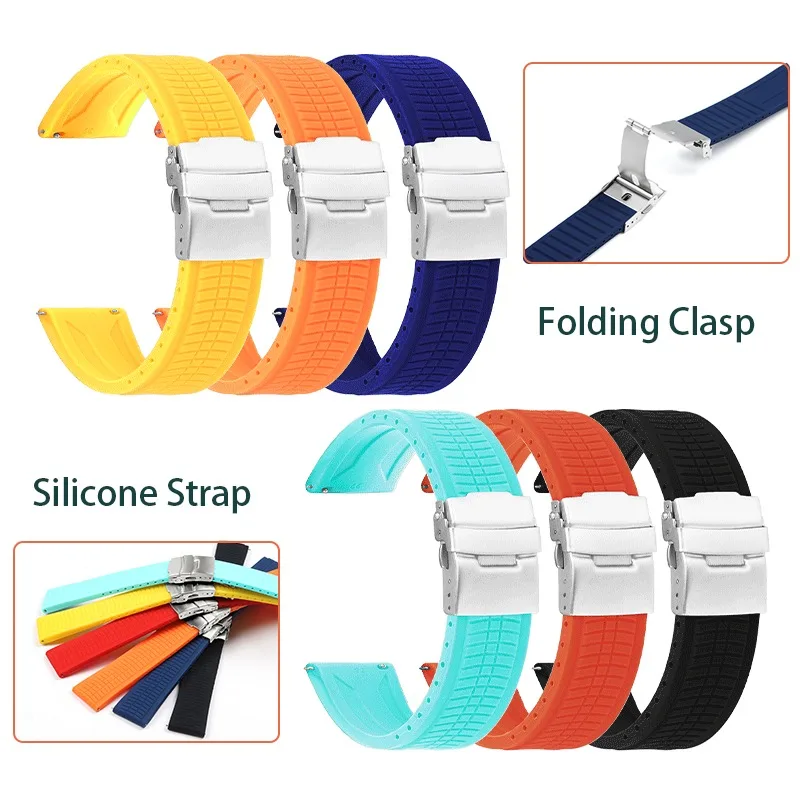 20/22/24mm Quick Release Silicone Watch Band Smart Watch Rubber Strap Sport Bracelet for Huawei for Samsung Universal Wristbelt