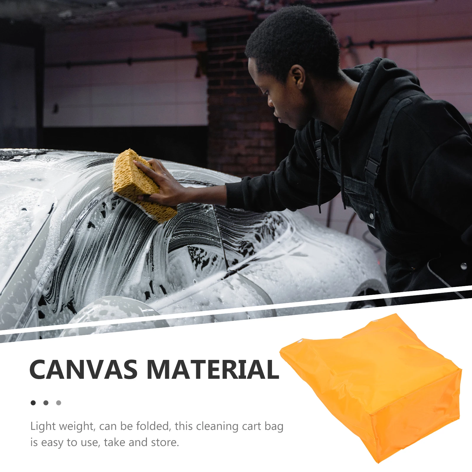 

Clean Car Bag Cleaning Bags for Cart Canvas Janitorial Supply Replacement Reusable Garbage Bag Storage Housekeeping Garden