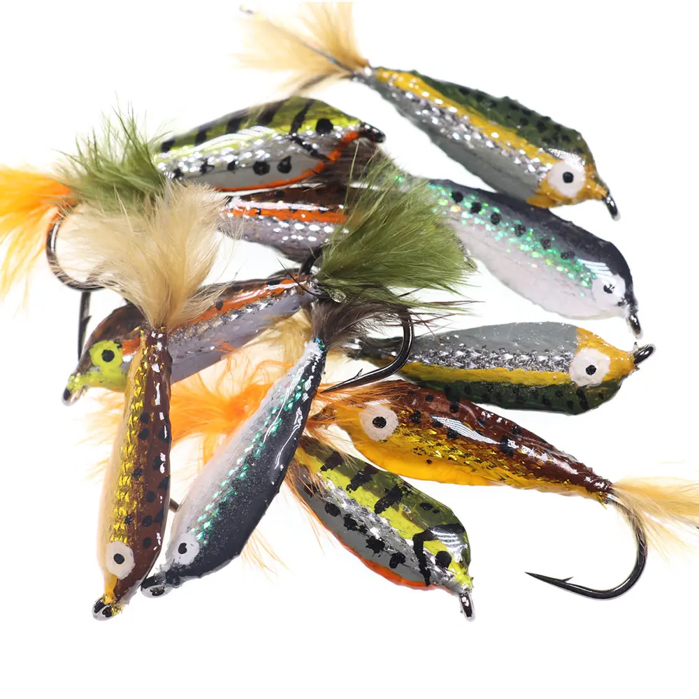 Bimoo 3-teiliges Set Epoxidharz-Minnows Streamer-Fliegen für Forellen- und Regenbogenforellen-Angeln # 4