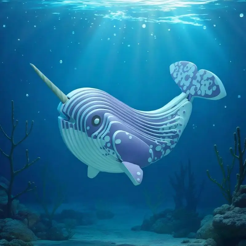 

Learn and Play with DIY Narwhal 3D Puzzle - Montessori Assembly Toy