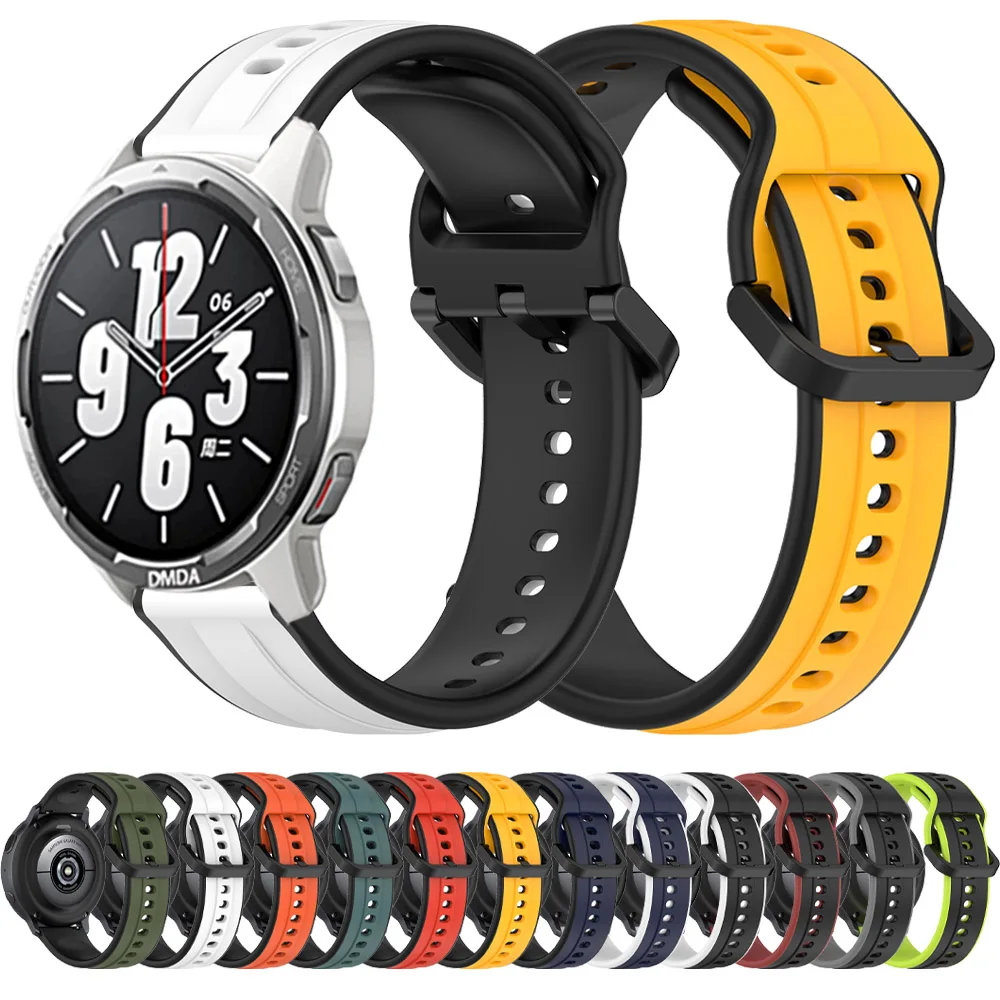 

Ремешок силиконовый для Xiaomi Watch Color 2 Band, спортивный сменный мягкий браслет для Xiaomi Mi Watch S2 S1 Pro, 22 мм