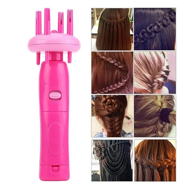 Kit de dispositivo elétrico portátil para mulheres, ferramenta de penteado DIY automático, máquina de trança, rolo de tecer cabelo