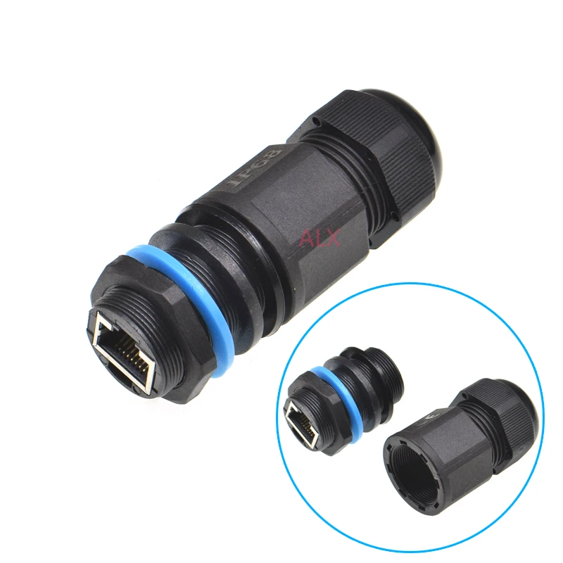 IP68 Waterproof RJ45 M20 shielded Panel Mount Connector AP box adapter Network cable extension socket female to female 8P8C