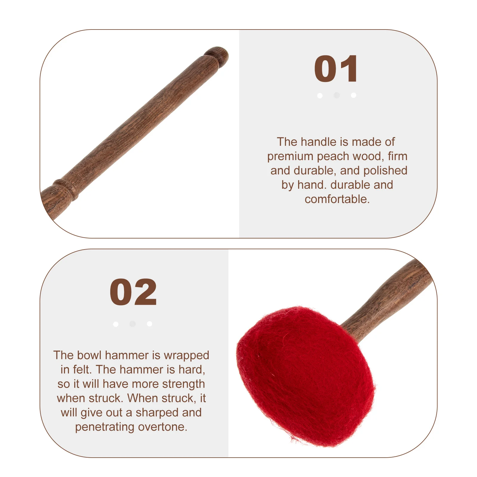 

Singing Bowl Stick Premium Wooden Tibetan Striker Meditation Sound Bowl Accessory for Yoga Temple Relaxation Wooden Stick