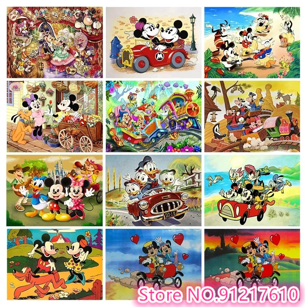 

Cartoon Disney Mickey Mouse Donald Duck 1000 Pieces of Puzzle, Children's Brain-Burning Puzzle Game Holiday Gift