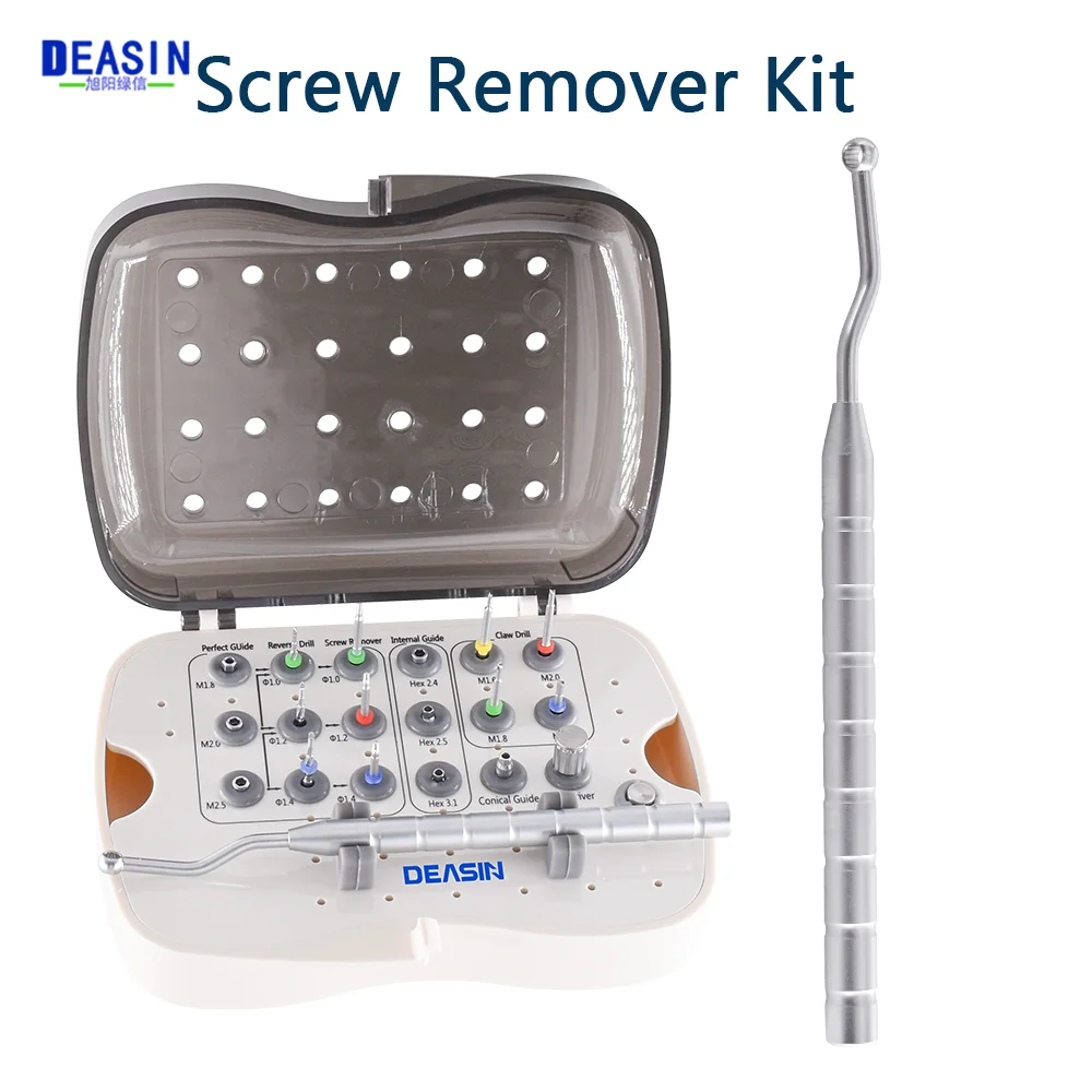 Dental Implant Fixture Fractured Screw Removal Kit Implant Restoration Tools Kit for Remover Dental Implant Broken Screw Removal