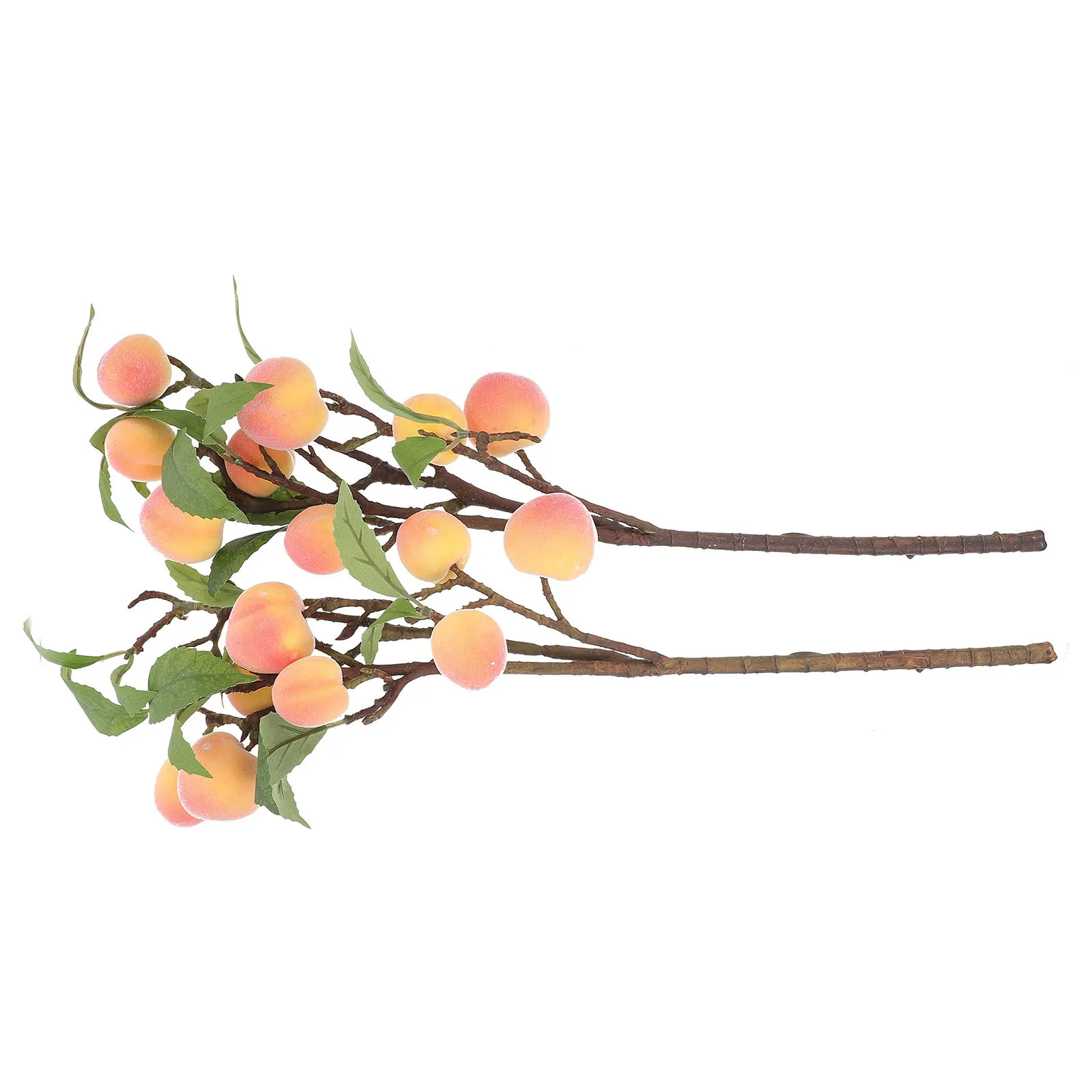

2Pcs Simulation Peach Branches Artificial Fruit Branches Premium Foam Realistic Decoration for Home Office Wedding Party