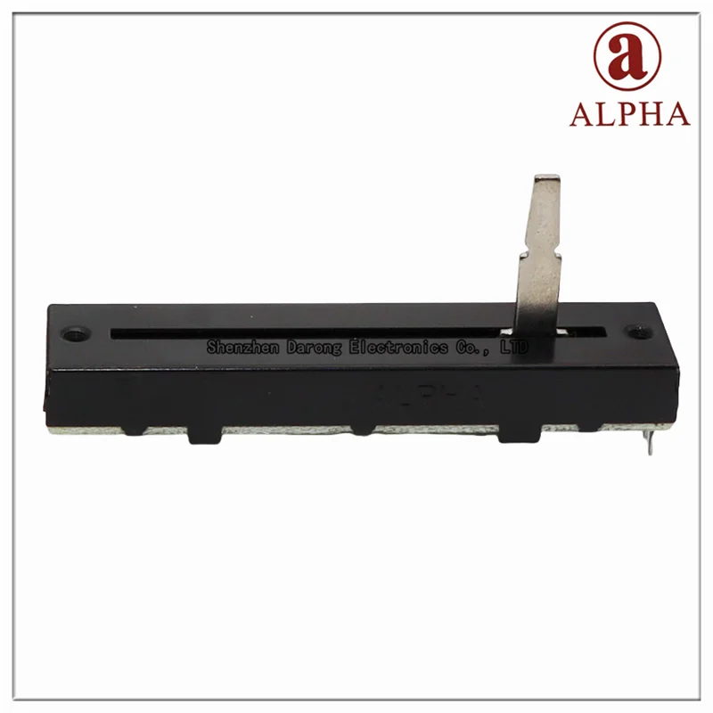 Taiwan Aihua ALPHA RA45D1F-211-20D1 straight sliding potentiometer 75MM 0B10K/0B20K×2D single tripod handle length 20MM with cap