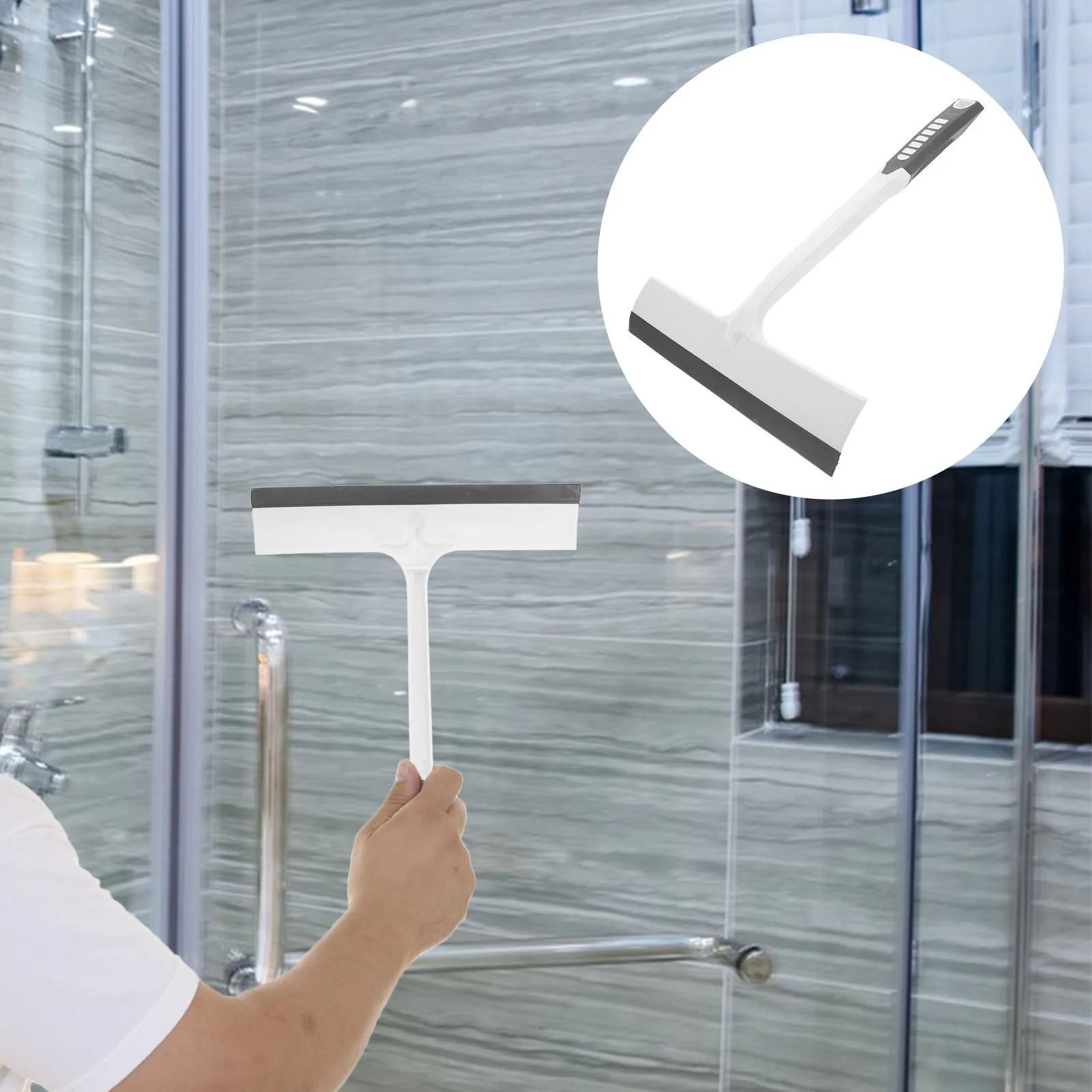 

1pc Glass Squeegee Premium Plastic Durable Wet Dry Dual Use For Bathroom Kitchen Balcony Floor Window Cleaner Home Cleaning Tool