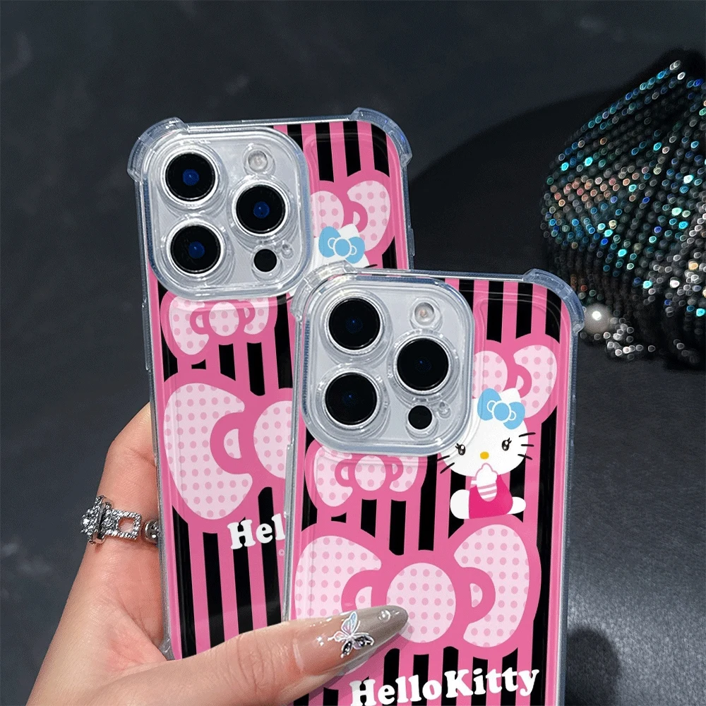 Etui na telefon Sanrio do iPhone 15 Pro, iPhone 16/15/14/13/12/11/x/xs/xs Max, przezroczyste etui dla dziewczyn, prezent Hello Kitty