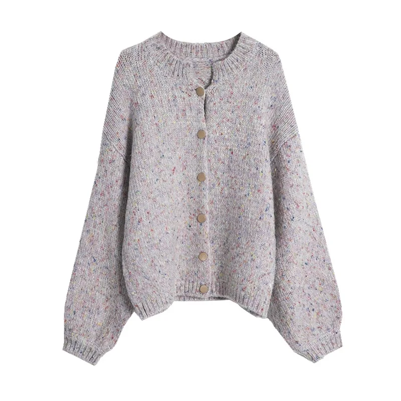 Neploe Vintage Soft Glutinous Colorful Dotted Sweater Coats Femme 2024 Autumn Winter Loose Korean Style Unique Knitted Cardigan