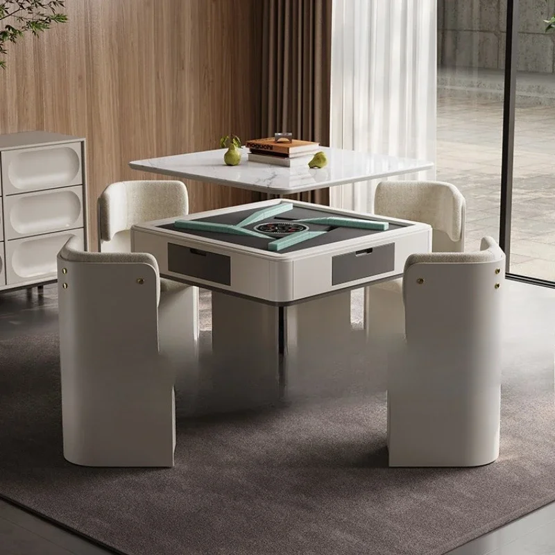 

Solid wood automatic mahjong machine small apartment multi-functional dining table, mahjong table tea table integrated machine