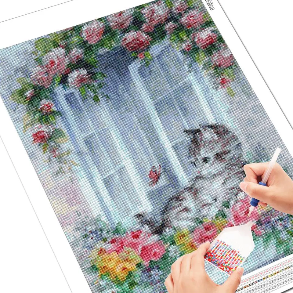 AB 90 Colors Diamond Painting 5D Cat Animal Garden Picture Of Beaded Mosaic Hobby Art Gift Full Drill Wall Stickers Kit