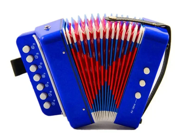 [Zabawne] Dzieci uczące się typ ćwiczeń ciągniony Bass Accordion instrument muzyczny zabawka edukacyjna dla dzieci prezent dla miłośników muzyki