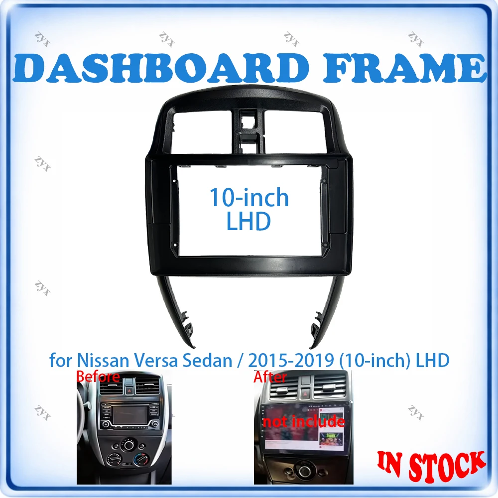 Car Radio Fascia Frame For Nissan Versa Sedan 2015-2019 10 inch LHD With Canbus Decoder & Wiring Harness Car Accessories