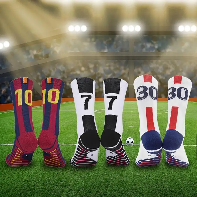 Number Football Socks Professional Soccer Socks Paris Club Star Number Football Socks Men's Sports Socks Football Socks