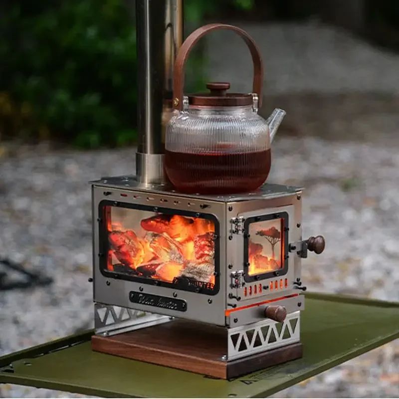 

Outdoor Wood Stove Portable Camping Stainless Steel Tent Stove Firewood Titanium Furnace Tourism Brazier Burner