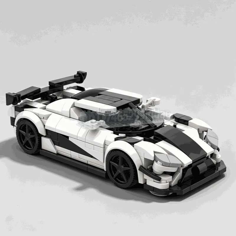 315PCS White Hyper Sports Car Building Blocks Racing Vehicle Model DIY Assembly Set Creative Display Collection Birthday Gifts