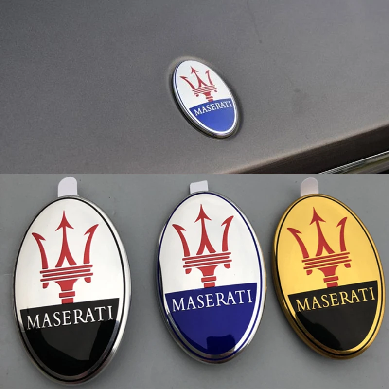 Calcomanía para capó de coche Maserati, insignia frontal Quattroporte Granturismo Levante Granlusso 4200 GC Ghibli MC12 Gransport Coupe MC20 GTS
