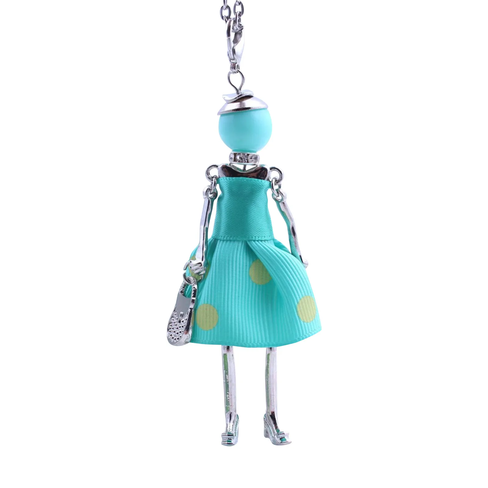 Hot Sale Cute Doll HandBag Keychain Women 6 Colors Flower Dress Dolls Key chain Fashion Jewelry Girl Car Accessories Pendants