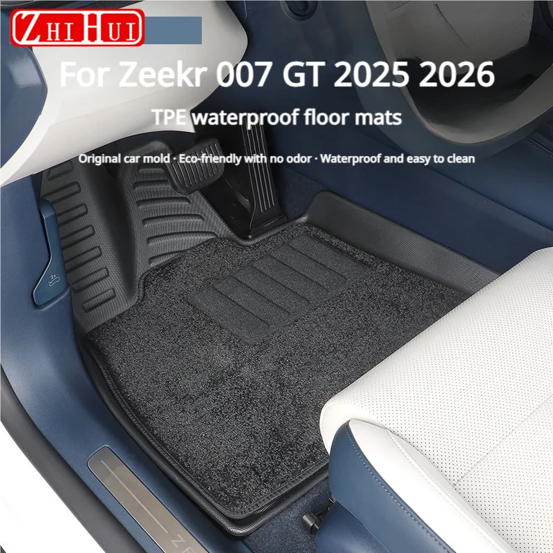 For Zeekr 007 GT 2025 2026 Car Styling TPE Floor Mats Trunk Mats Full Coverage Waterproof Wear-Resistant Interior Accessories