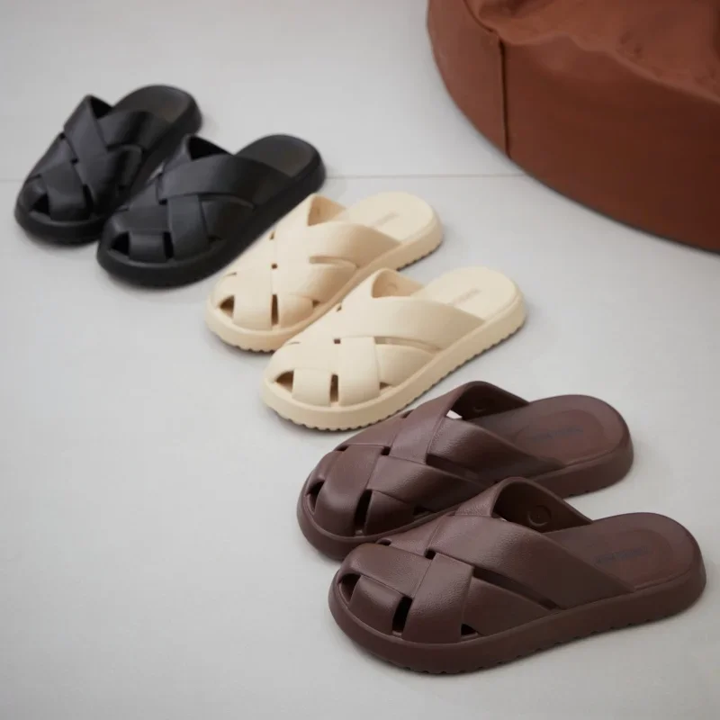 

Домашняя домашняя обувь унисекс для пар, мужская летняя нескользящая тапочка из ЭВА с закрытым носком, женские мягкие уличные сандалии Baotou
