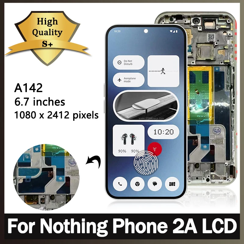 6.7”AMOLED New For Nothing Phone 2a 2A 5G LCD A142 Display Touch Screen Digitizer Assembly Replacement Repair Parts