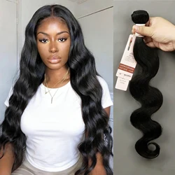 Body Wave Bundles 10-30 Inch Human Hair Extensions 100% Natural Body Wave Human Hair Weave Bundle 50g/Pcs Natural Black 50gram