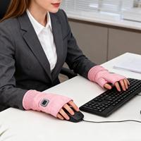 Heated Fingerless Gloves Thermostatic Skiing Warming Supplies Hand Warmer Gloves for Winter Outdoor Sports Activities Motorcycle