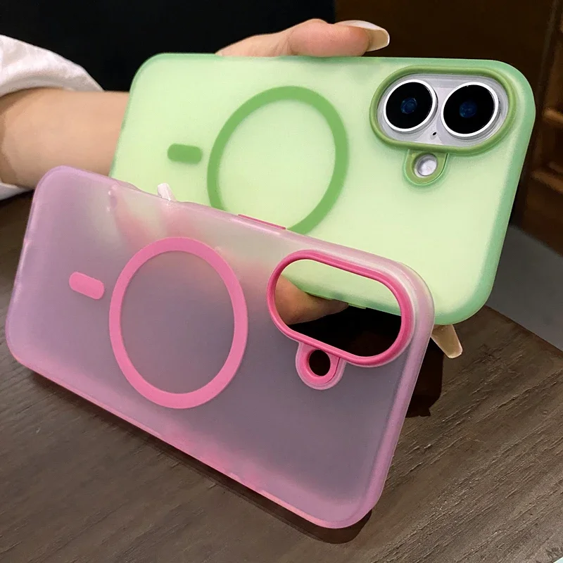 iPhone 11 12 13 14 15 16 Pro Max Plus 소프트 실리콘 마그네틱 범퍼 얇은 커버 용 Magsafe 매트 케이스 용 고급 반투명