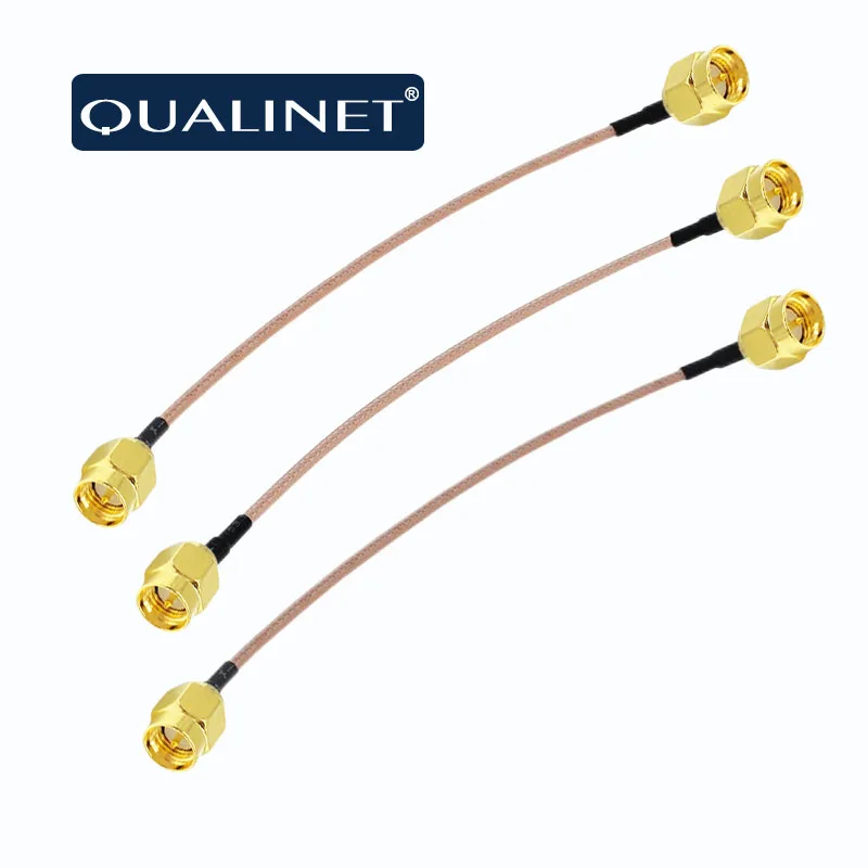 QUALINET 3pcs Antenna extension cable RG316  SMA M-F/M-M/RP Plug battry Connector Rg316 Pigtail for F TV Extension cable