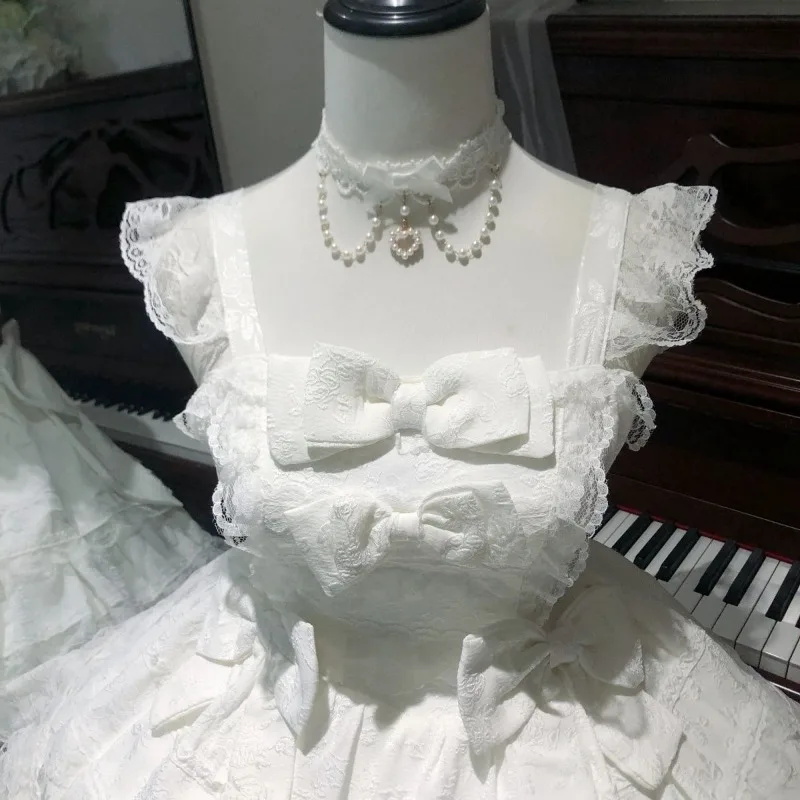 

Новое платье JSK в стиле Sweet Lolita для женщин, кукольный стиль, на бретельках, с кружевными вставками, милый дизайн, для косплея и вечеринок, модное, 2026