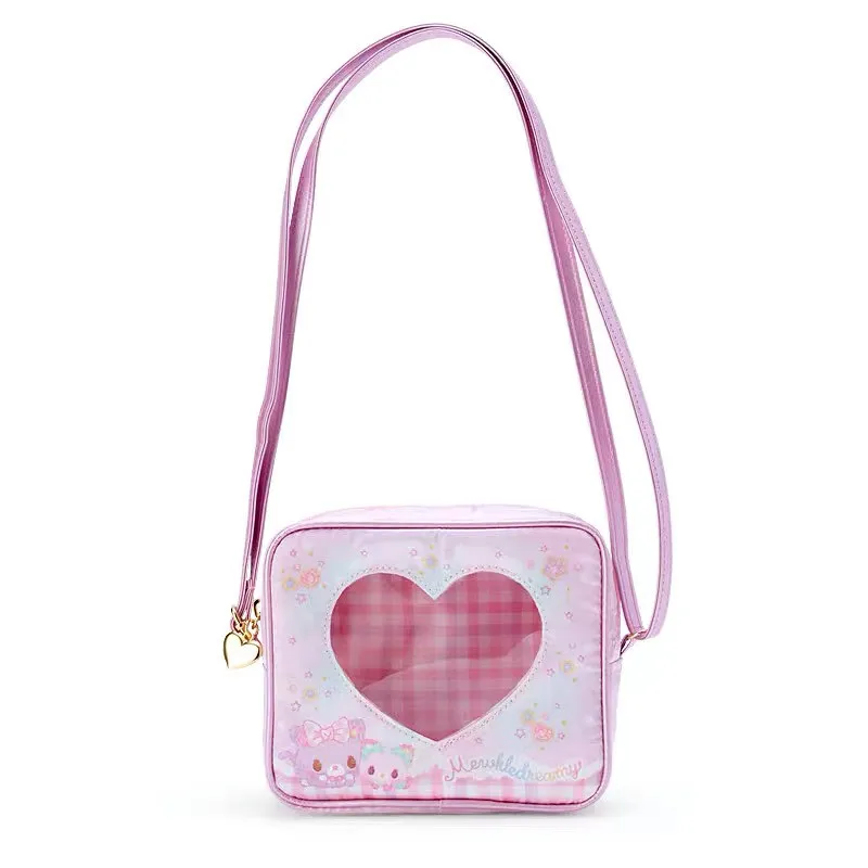 Cute Mewkledreamy Mini Crossbody Bags for Girls Anime Cat Small Shoulder Messenger Bag Purple Transparent Kawaii Sling Bags