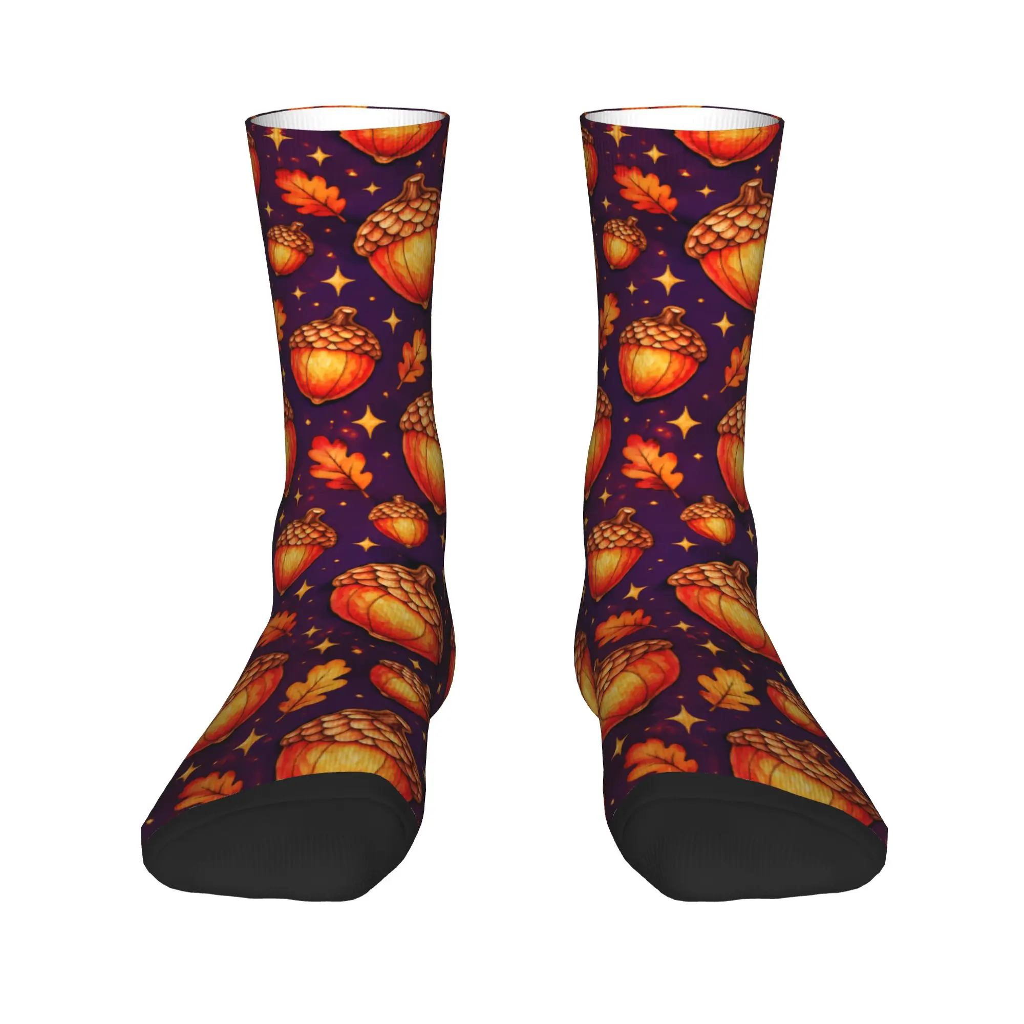 Halloween Dark Acorn Print Dress Socks  Non Slip Stockings Men Soft Breathable Climbing Socks Autumn Korean Printed Socks