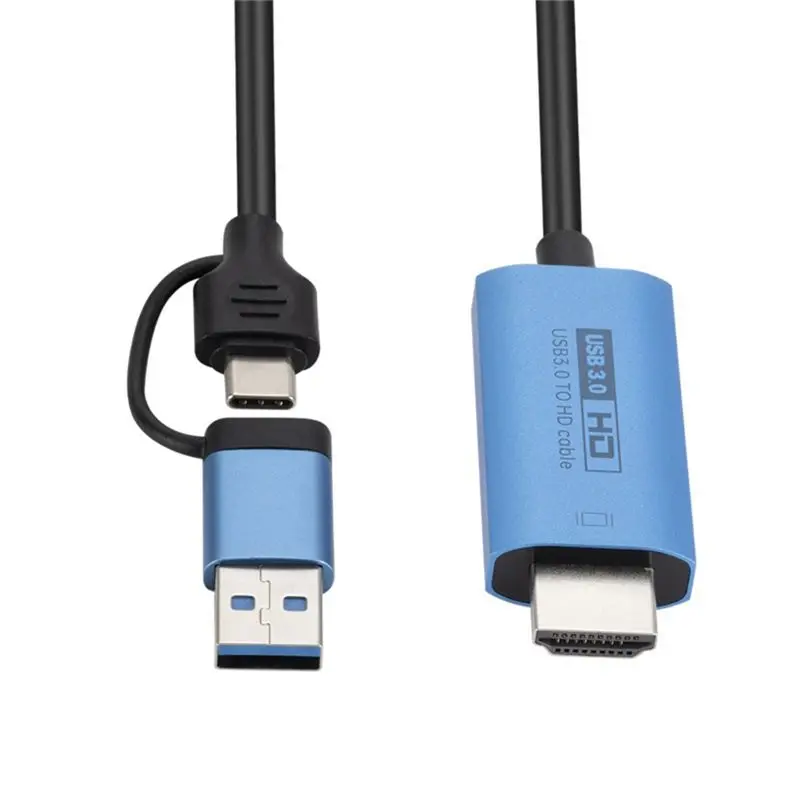 New Adapter Cable for Phone to TV, Type C/Micro-USB to -Compatible Adapter 1080P to -Compatible Converter