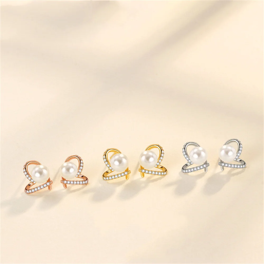 

Korean S925 Heart Zircon Studs - Pearl Stylish, Unique Versatile Women's Earrings