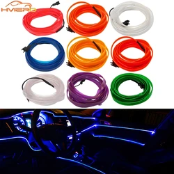 1 M/2 M/3 M/5 M สีรถภายใน LED Strip ตกแต่งอัตโนมัติเชือกลวดหลอดสายยืดหยุ่นนีออนไฟไดรฟ์ USB บรรยากาศ