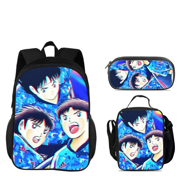 Captain Tsubasa 3pcs Set Backpack Pen Bag ice Bag Durable Trendy