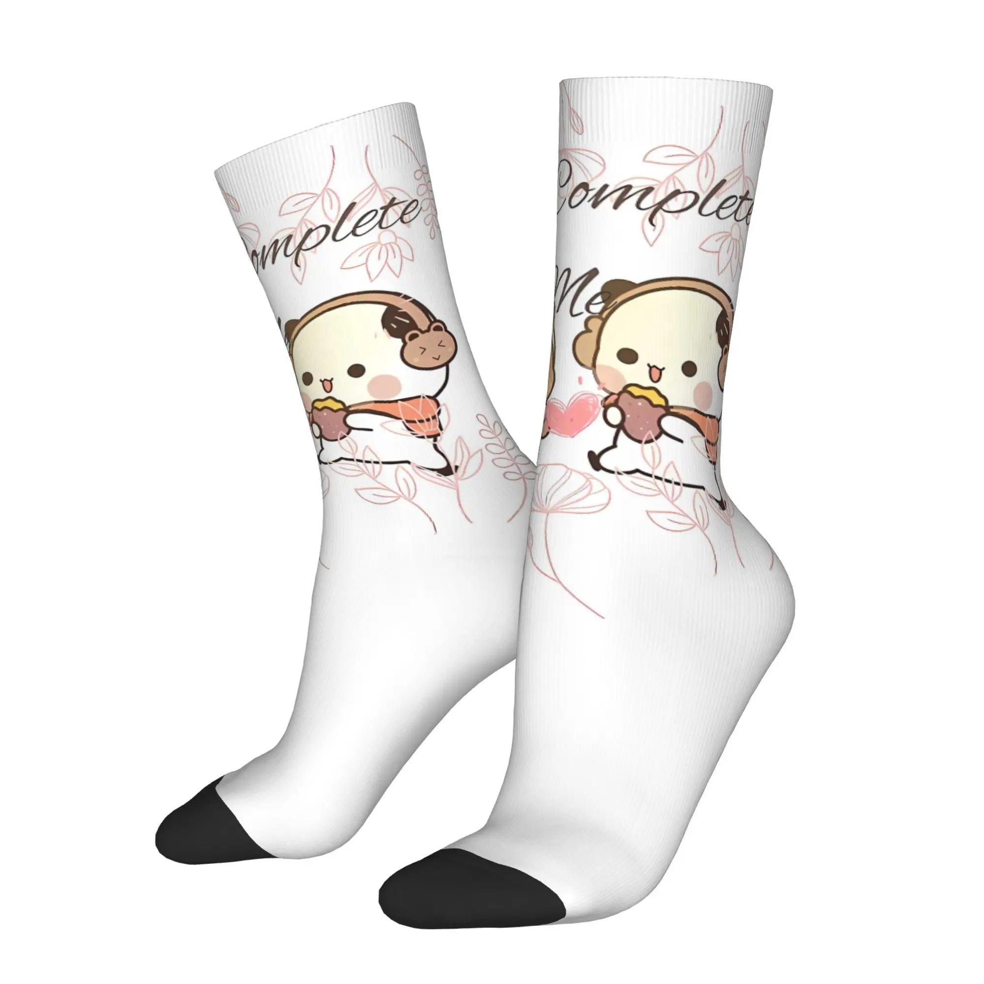 

Vintage Panda Bear And Brownie Men's Socks Bubu Dudu Cartoon Unisex Hip Hop Happy Crew Sock Gift