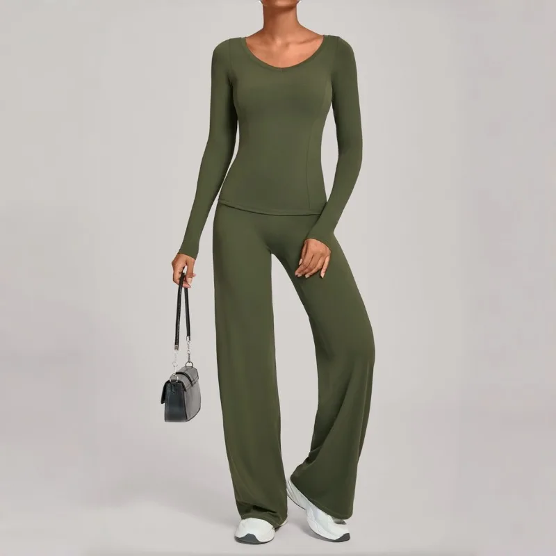 

Женский осенне-зимний комплект для йоги телесного цвета, облегающий быстросохнущий комплект для фитнеса с высокой талией, спортивная одежда для бега и отдыха на открытом воздухе