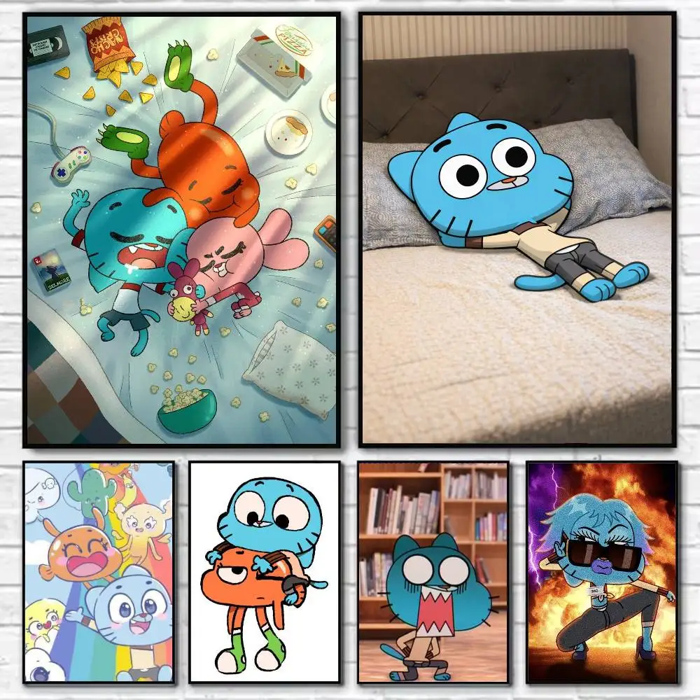 The A-Amazing World of G-Gumball Waterproof Self-Adhesive Wall Poster for Bedroom Living Room Home Decor