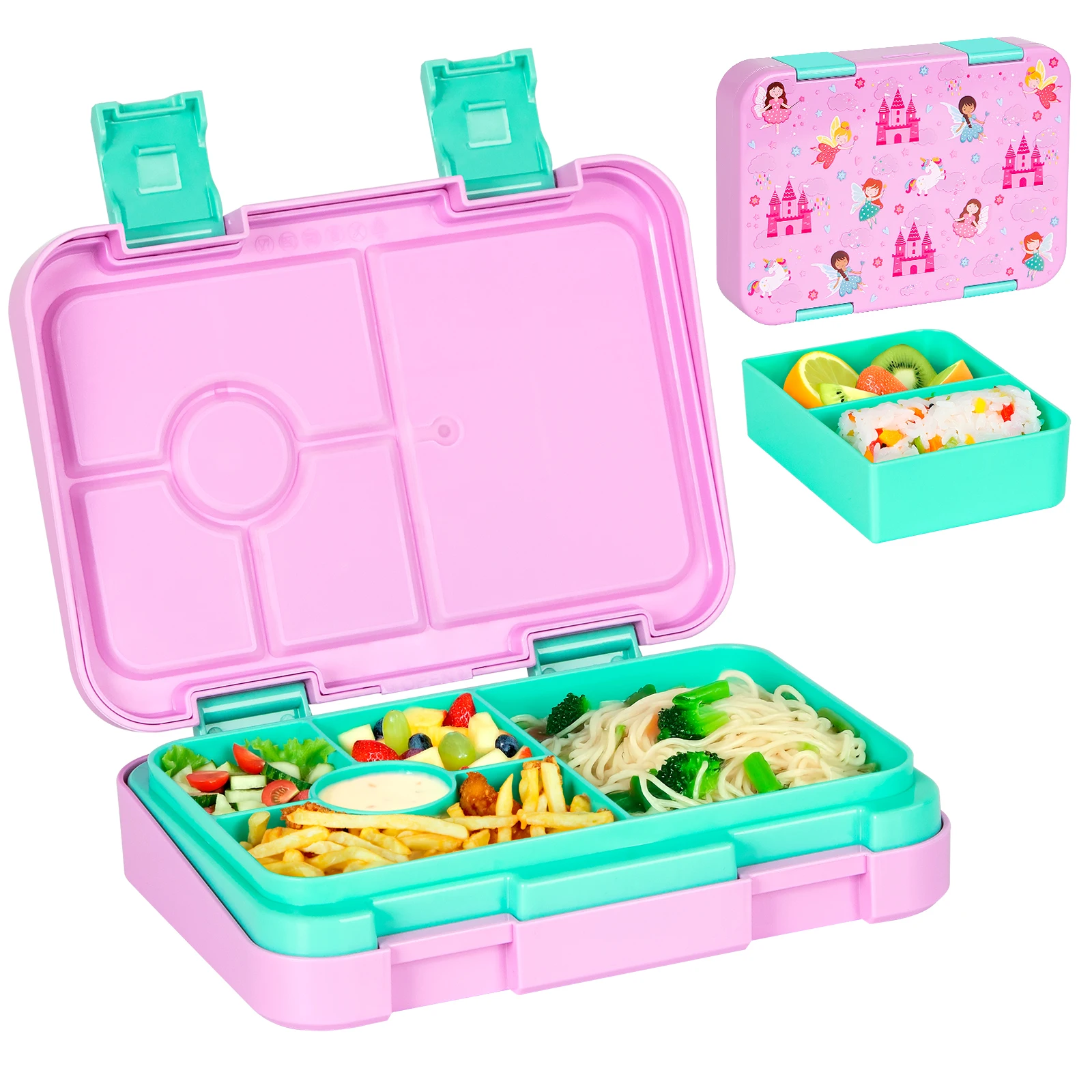 Entzückende Kinder-Lunchbox für Studenten, mikrowellengeeignet, Reise-Bento-Box, Halloween-Behälter, tragbar, auslaufsicher, Obstsalat, Bento-Box