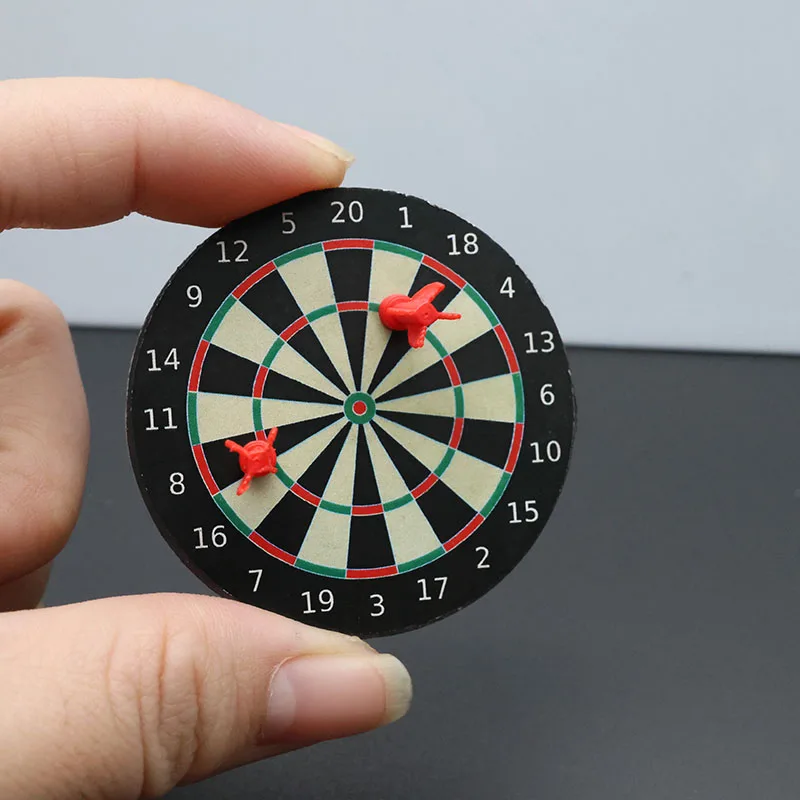 1/6 Mini Dart Game Fridge magnets Dartboard Suit Pretend Play Home Decor Accessories With Adhesive and  Magnetisms Dual-purpose