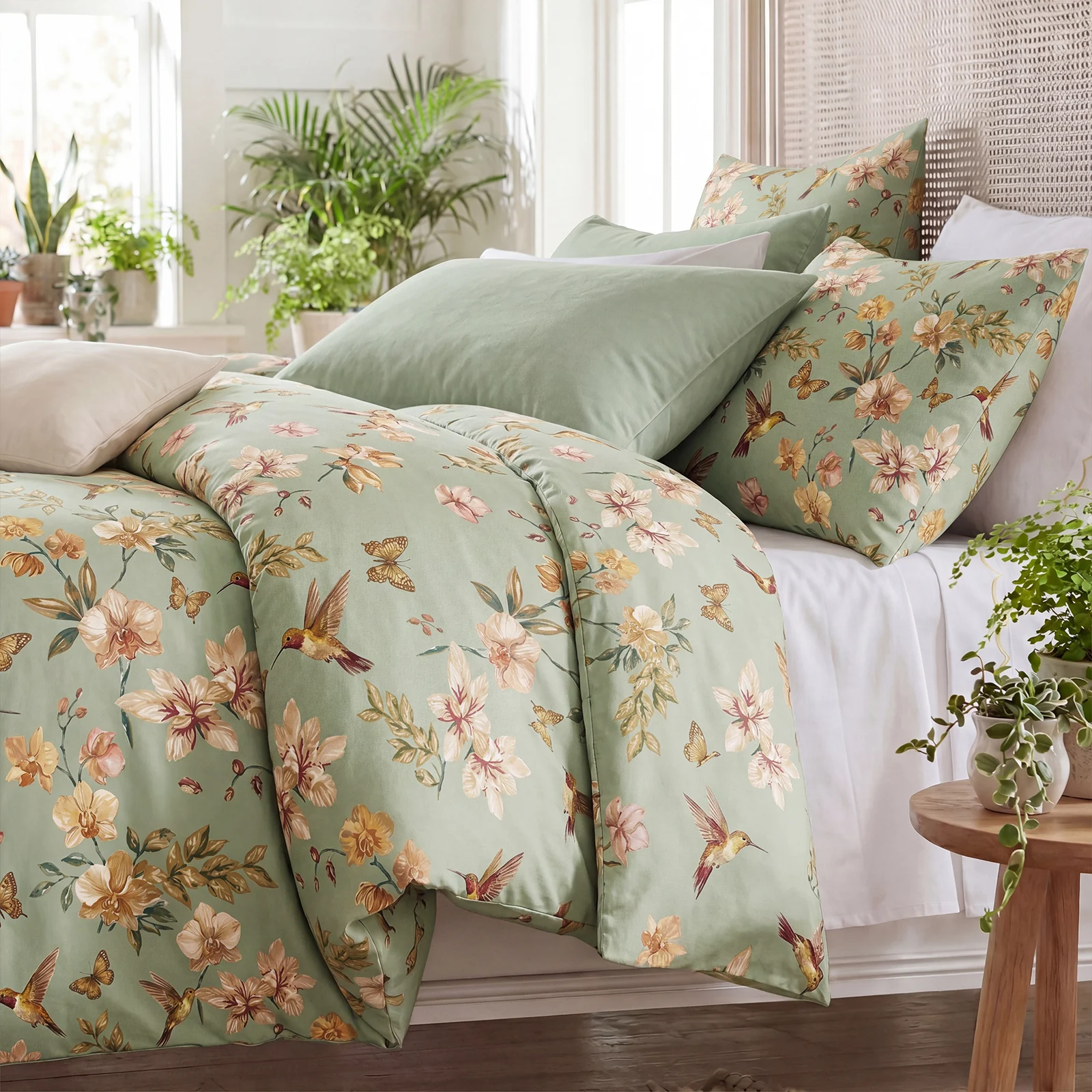 Aesthetic Floral Duvet Cover - Ensemble de housse de couette 100