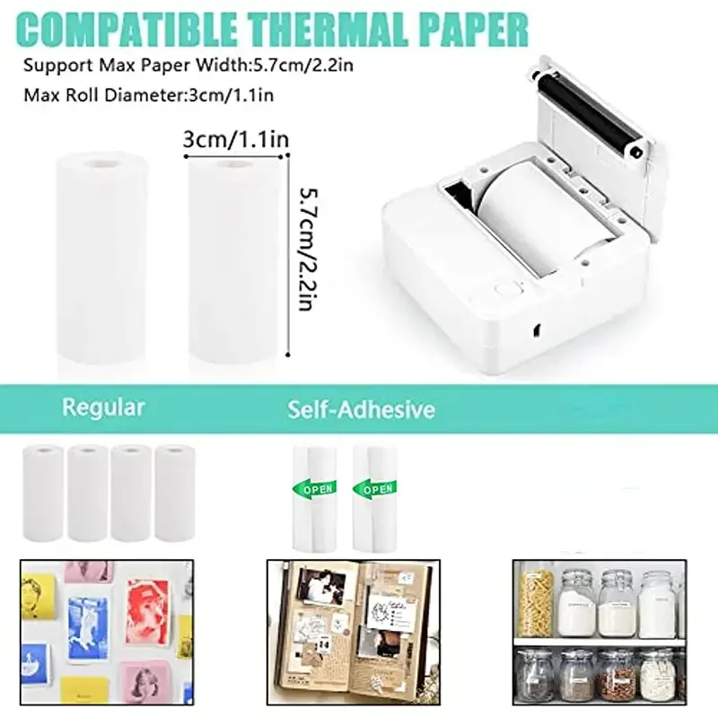Wireless Mini Photo Printer Label Printer Portable Bluetooth Mini Thermal Printer For Study Notes Work Photo Picture Memo
